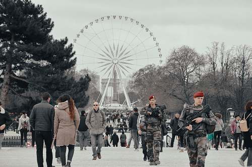 people white ferris wheel near trees human