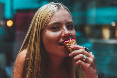 people woman holding ice cream cone human