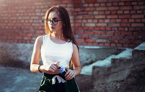 human woman holding Pepsi bottle people