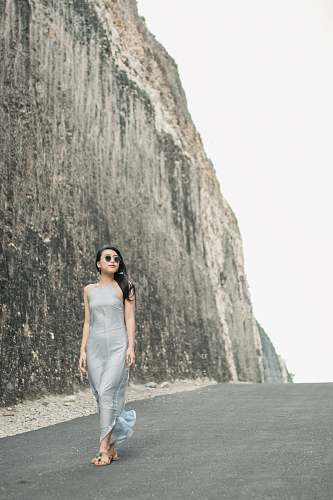 people woman walking downhill human