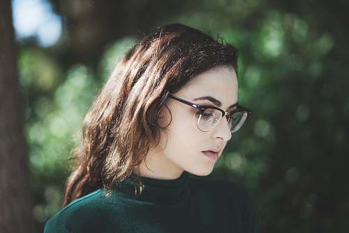 human woman wearing eyeglasses people
