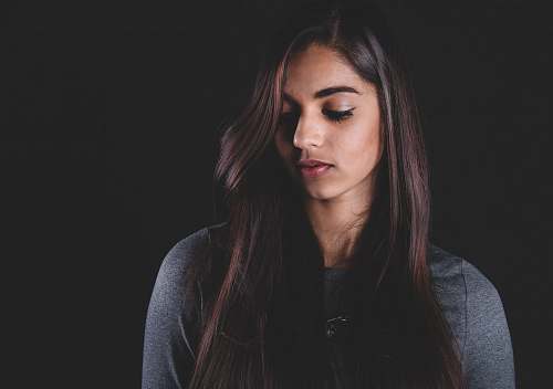 people woman wearing grey crew-neck top girl