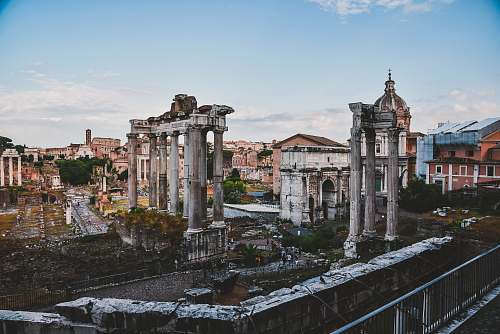 building white ruins during day city