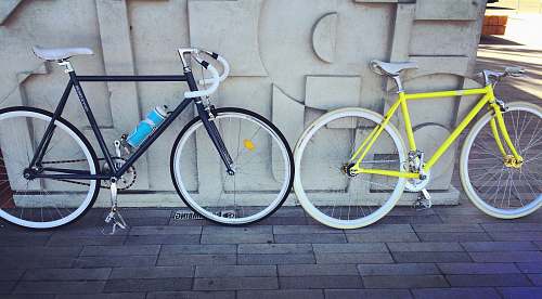 bike two fixie bicycles beside each other transportation