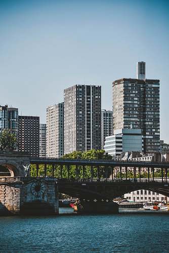 architecture bridge in front of buildings city