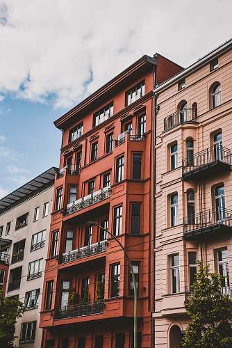 city lined concrete buildings at daytime town