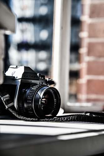 electronics black and gray Pentax SLR camera strap