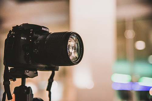 electronics black Nikon DSLR camera focus photo photo