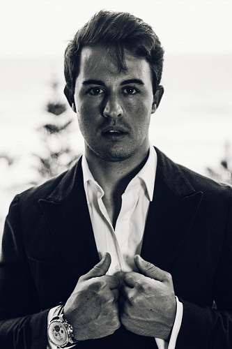 person man in black blazer suit