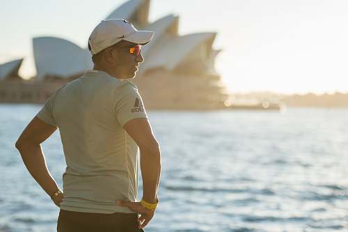 apparel man near Sydney Opera House clothing