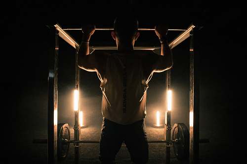 person man on power rack flare