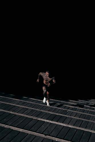 people man running on staircase person