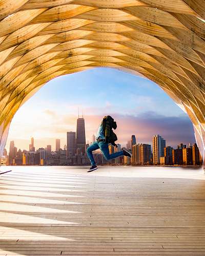person man standing under dome flooring