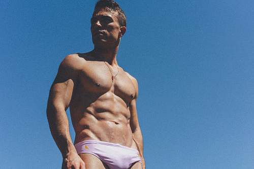 person man wears white underwear man