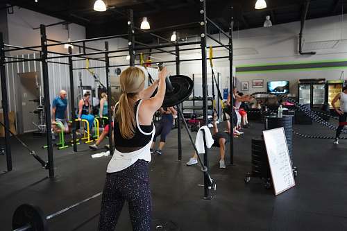 person people doing exercise inside gym fitness