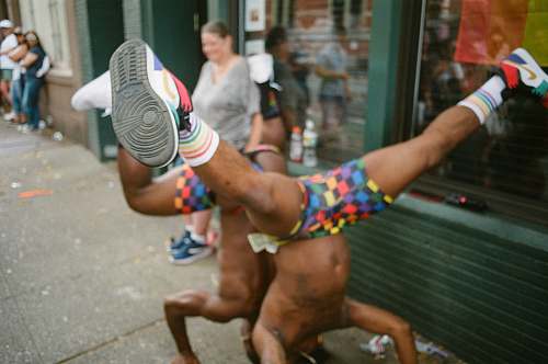clothing shallow focus photo of topless man head standing apparel