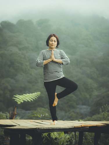 person woman doing exercise at daytime female