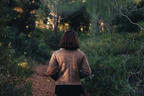 apparel woman in forest clothing