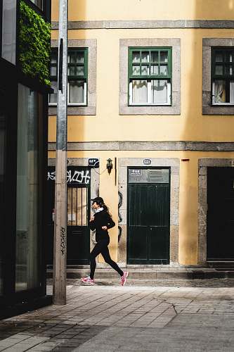 person woman running apparel