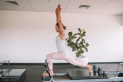 person woman stretching on her leg stretch