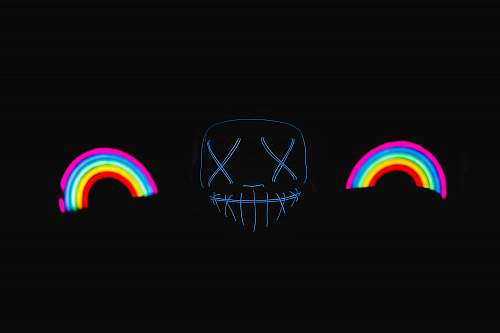 neon rainbow color lights logo