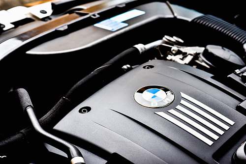 trademark black BMW vehicle engine symbol