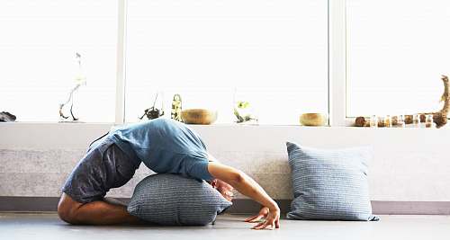 human man doing yoga session person