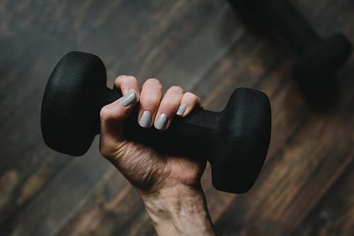 hand black dumbbell human