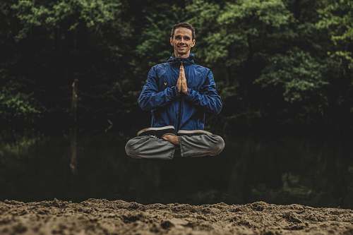 apparel man wearing blue full-zip jacket floating clothing