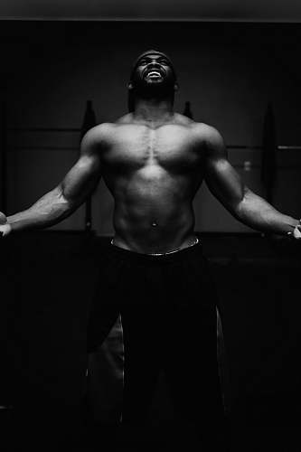 human man wears black bottoms black-and-white