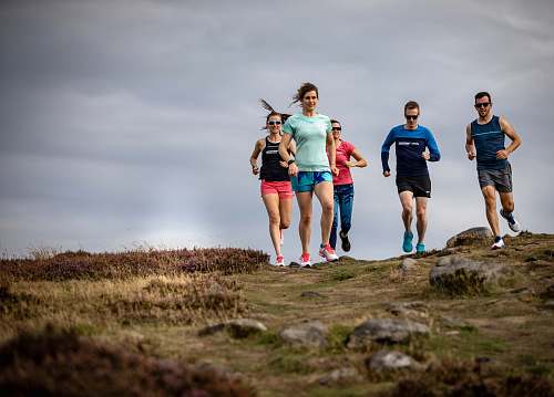 human men and women running apparel