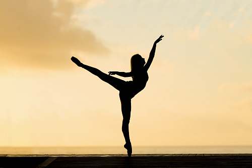 people silhouette of woman dancing ballet dance