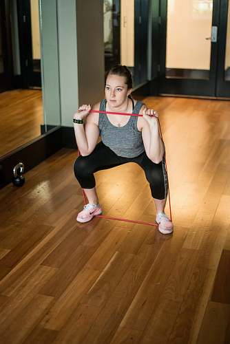 human woman exercising flooring