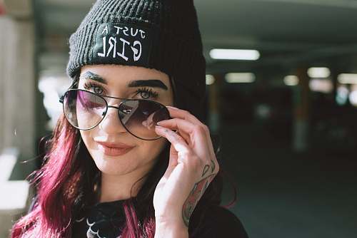 human woman wearing sunglasses glasses