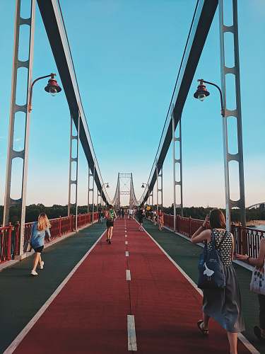 human women walking on bridge pishokhidnyi mist