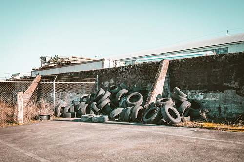 or tires near brown wall usa