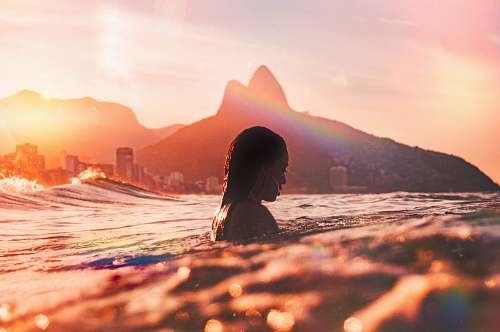 nature woman swimming on the ocean photography ocean
